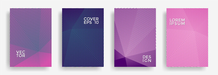 Hexagonal halftone pattern cover pages vector creative design.
