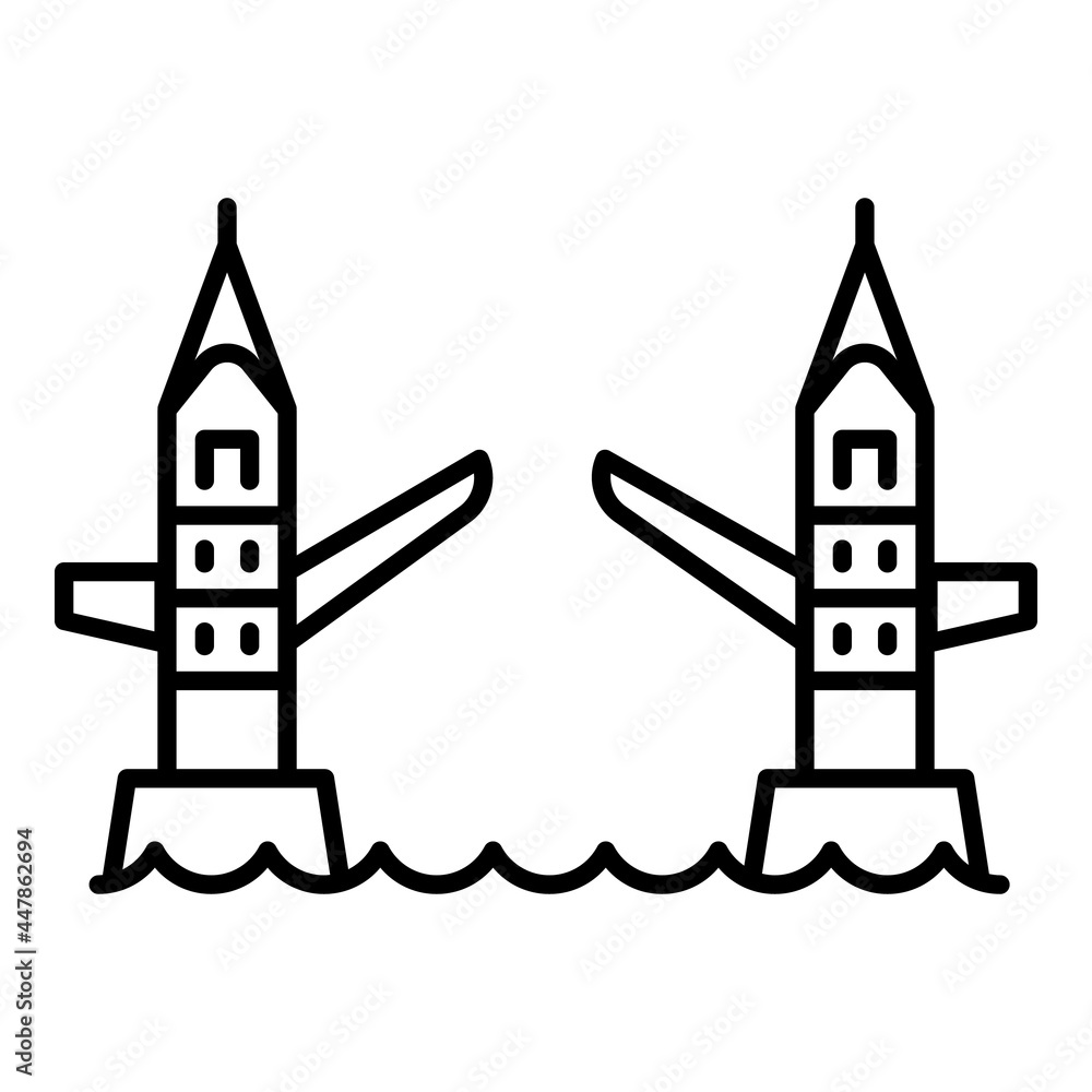 Poster tower bridge icon. outline tower bridge vector icon for web design isolated on white background