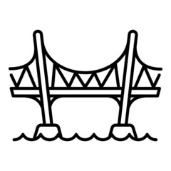 Aqueduct bridge icon. Outline aqueduct bridge vector icon for web design isolated on white background