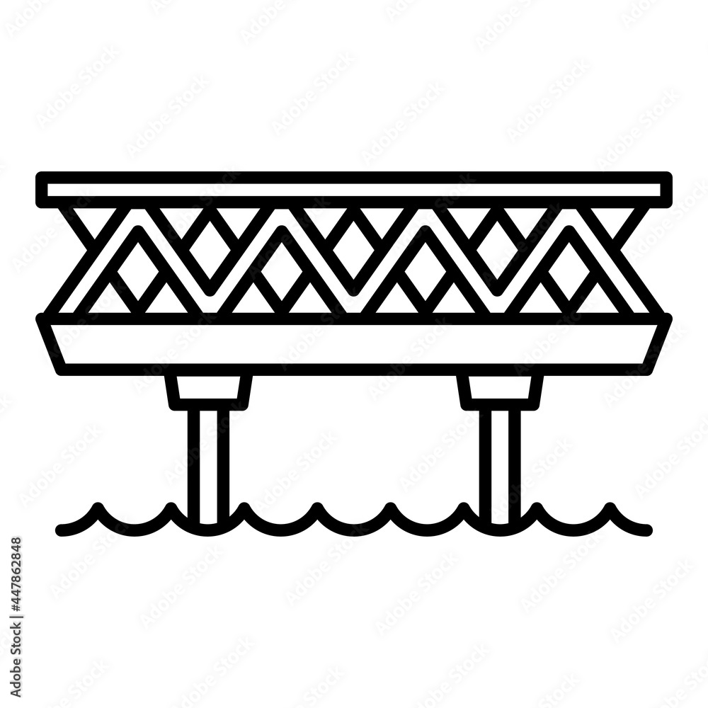 Poster railway bridge icon. outline railway bridge vector icon for web design isolated on white background