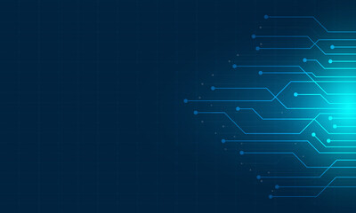 Futuristic Hi-tech abstract background with circiut board.Blue light technology vector.