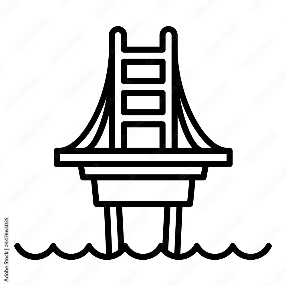 Aufkleber modern bridge icon. outline modern bridge vector icon for web design isolated on white background