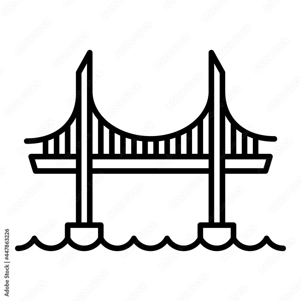 Poster high bridge icon. outline high bridge vector icon for web design isolated on white background