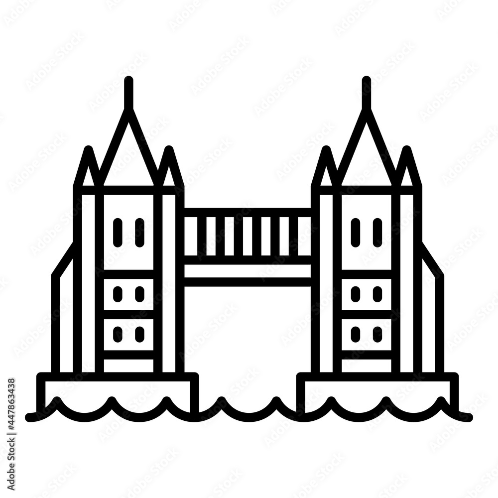 Poster london bridge icon. outline london bridge vector icon for web design isolated on white background