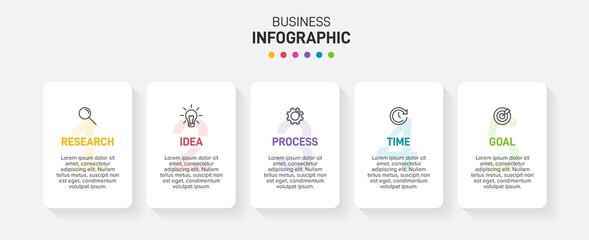 Infographic design with icons and 5 options or steps. Thin line vector. Infographics business concept. Can be used for info graphics, flow charts, presentations, web sites, banners, printed materials.