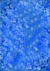 Watercolor background abstract paper space stars night sky sea marine blue
