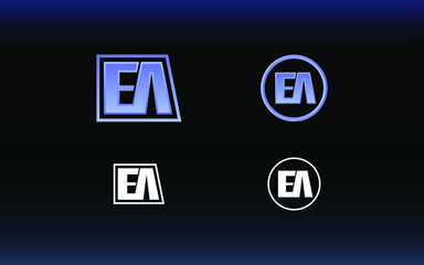 Initials EA logo with a bright color is suitable for E sports teams and others