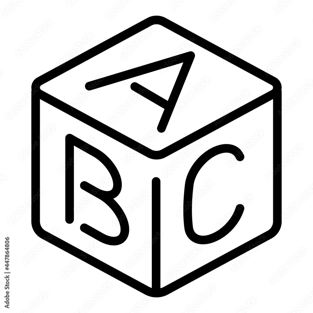 Poster abc toy cube icon. outline abc toy cube vector icon for web design isolated on white background