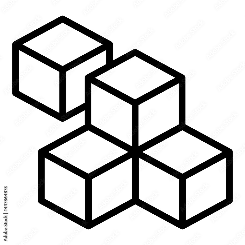 Poster cubes toy icon. outline cubes toy vector icon for web design isolated on white background