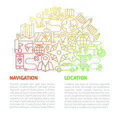 Location Line Template Vector Illustration of Outline Design.