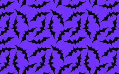 Fototapeta na wymiar Tile pattern background with bat shapes. Banner. Halloween.