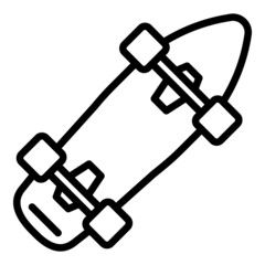 Wood skateboard icon. Outline wood skateboard vector icon for web design isolated on white background