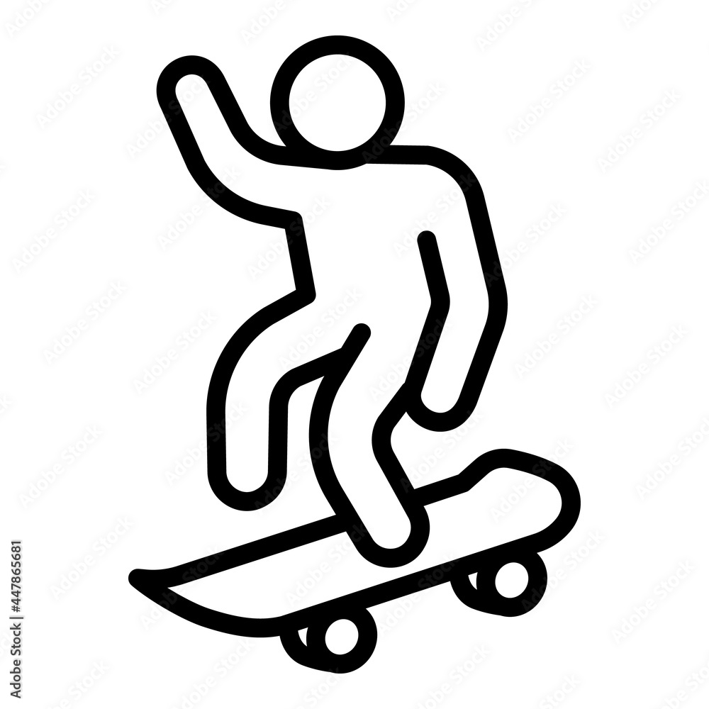 Poster ramp skateboard icon. outline ramp skateboard vector icon for web design isolated on white backgroun