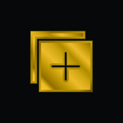 Obraz premium Add gold plated metalic icon or logo vector