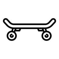Side of skateboard icon. Outline side of skateboard vector icon for web design isolated on white background