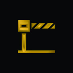 Barrier gold plated metalic icon or logo vector