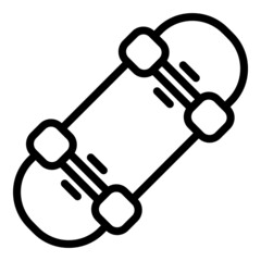 Wide skateboard icon. Outline wide skateboard vector icon for web design isolated on white background