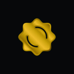 Award gold plated metalic icon or logo vector