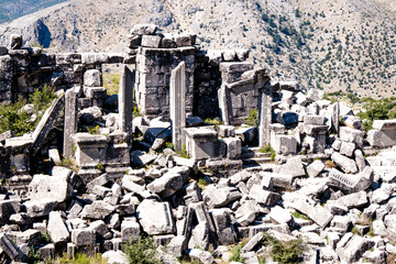 Historical buildings in the ancient city of Sagalassos. Thousands of years old ancient city of...