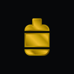 Bottle gold plated metalic icon or logo vector