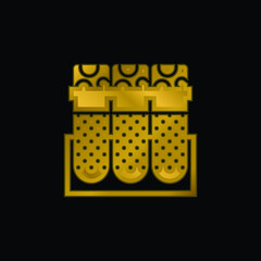 Blood Sample gold plated metalic icon or logo vector