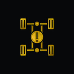 Breaking gold plated metalic icon or logo vector