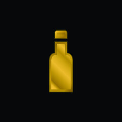 Bottle Black Container gold plated metalic icon or logo vector