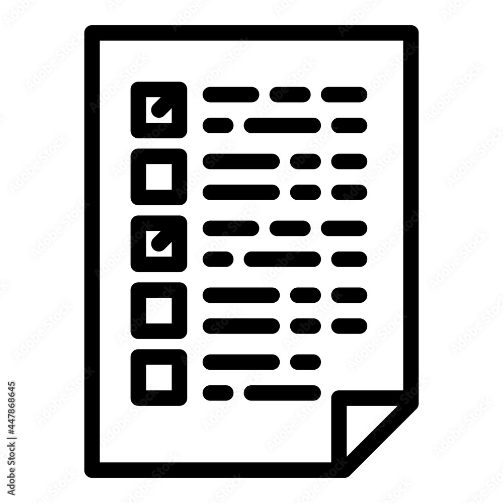 Poster forensic laboratory test paper icon. outline forensic laboratory test paper vector icon for web desi