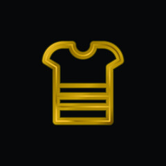Boy Shirt gold plated metalic icon or logo vector