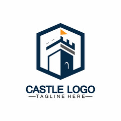 Castle Logo symbol vector illustration design template