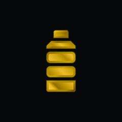 Bottle gold plated metalic icon or logo vector