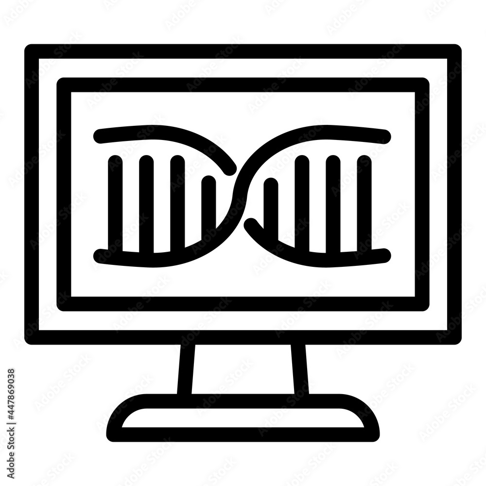 Poster forensic laboratory dna monitor icon. outline forensic laboratory dna monitor vector icon for web de