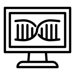 Forensic laboratory dna monitor icon. Outline forensic laboratory dna monitor vector icon for web design isolated on white background