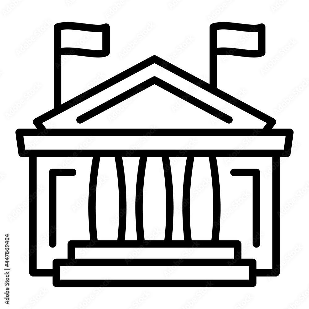 Aufkleber courthouse icon. outline courthouse vector icon for web design isolated on white background