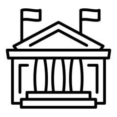 Courthouse icon. Outline courthouse vector icon for web design isolated on white background