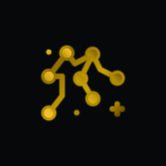 Aquarius gold plated metalic icon or logo vector