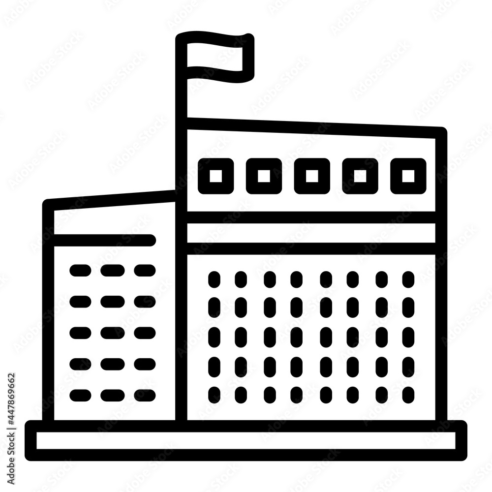 Poster courthouse building icon. outline courthouse building vector icon for web design isolated on white b