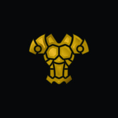Armor gold plated metalic icon or logo vector
