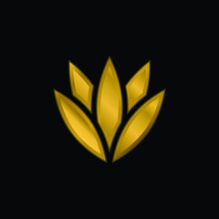 Agave gold plated metalic icon or logo vector