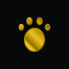 Animal gold plated metalic icon or logo vector