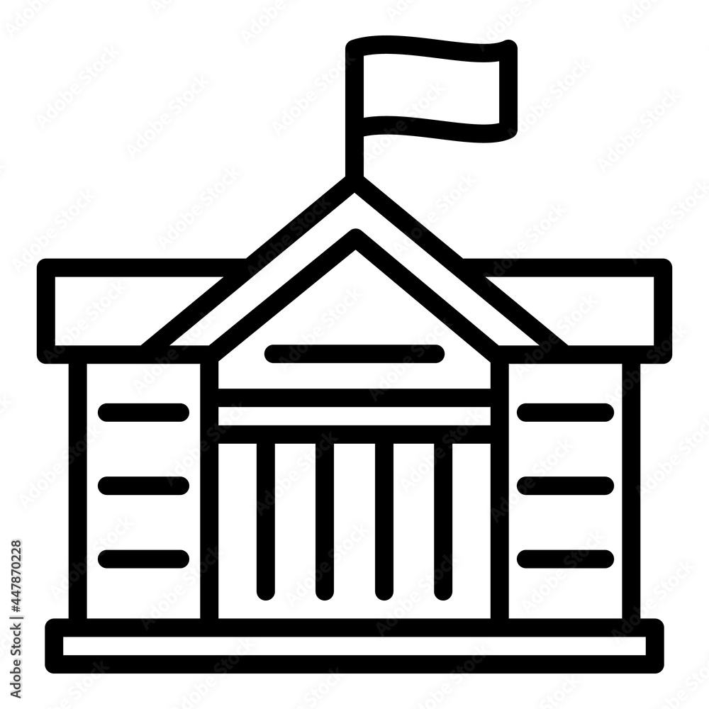 Poster courthouse flag icon. outline courthouse flag vector icon for web design isolated on white backgroun