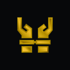 Arrested gold plated metalic icon or logo vector