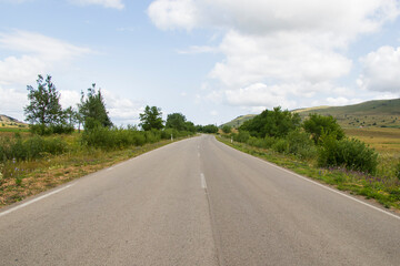 Fototapeta na wymiar Highway and road landscape and view in Georgia