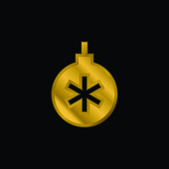 Bauble gold plated metalic icon or logo vector