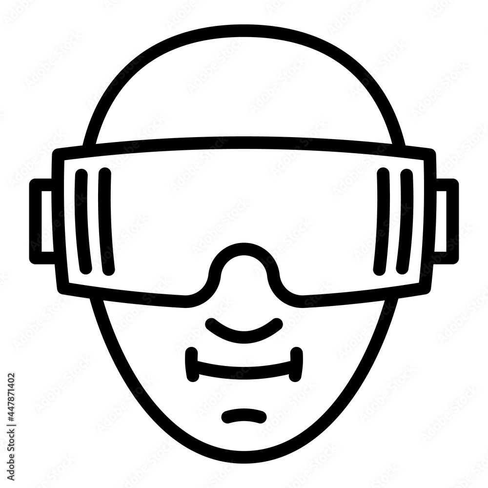 Poster mask game goggles icon. outline mask game goggles vector icon for web design isolated on white backg
