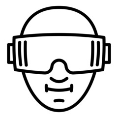 Mask game goggles icon. Outline mask game goggles vector icon for web design isolated on white background