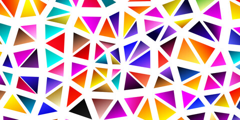 Polygonal rainbow mosaic background. Abstract low poly vector illustration. Triangular pattern in halftone style. Template geometric business design with triangle for poster, banner, card, flyer