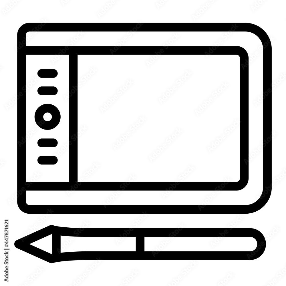 Poster graphic tablet icon. outline graphic tablet vector icon for web design isolated on white background