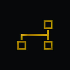 Obraz premium Block Schemes gold plated metalic icon or logo vector