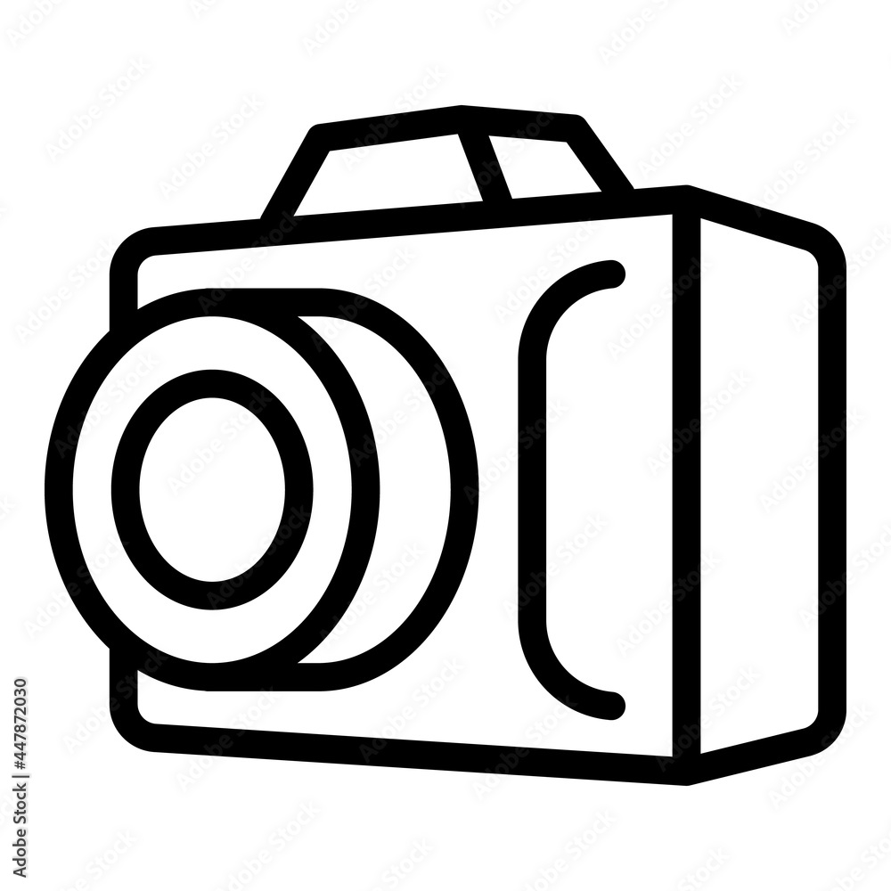 Poster digital camera icon. outline digital camera vector icon for web design isolated on white background